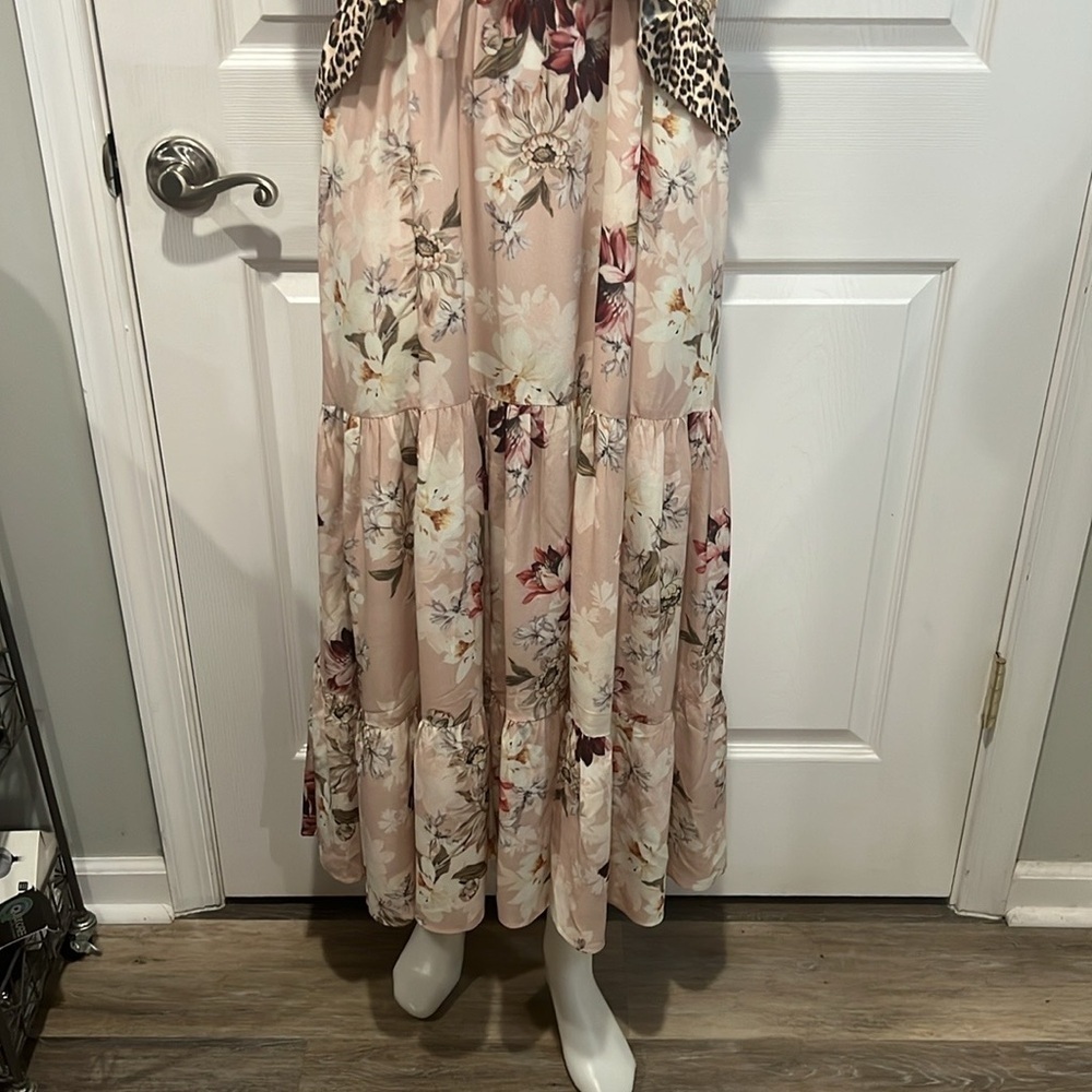 Kachel Anthropologie sedona sunrise silk floral animal print midi/maxi dress 14 - Picture 7 of 12